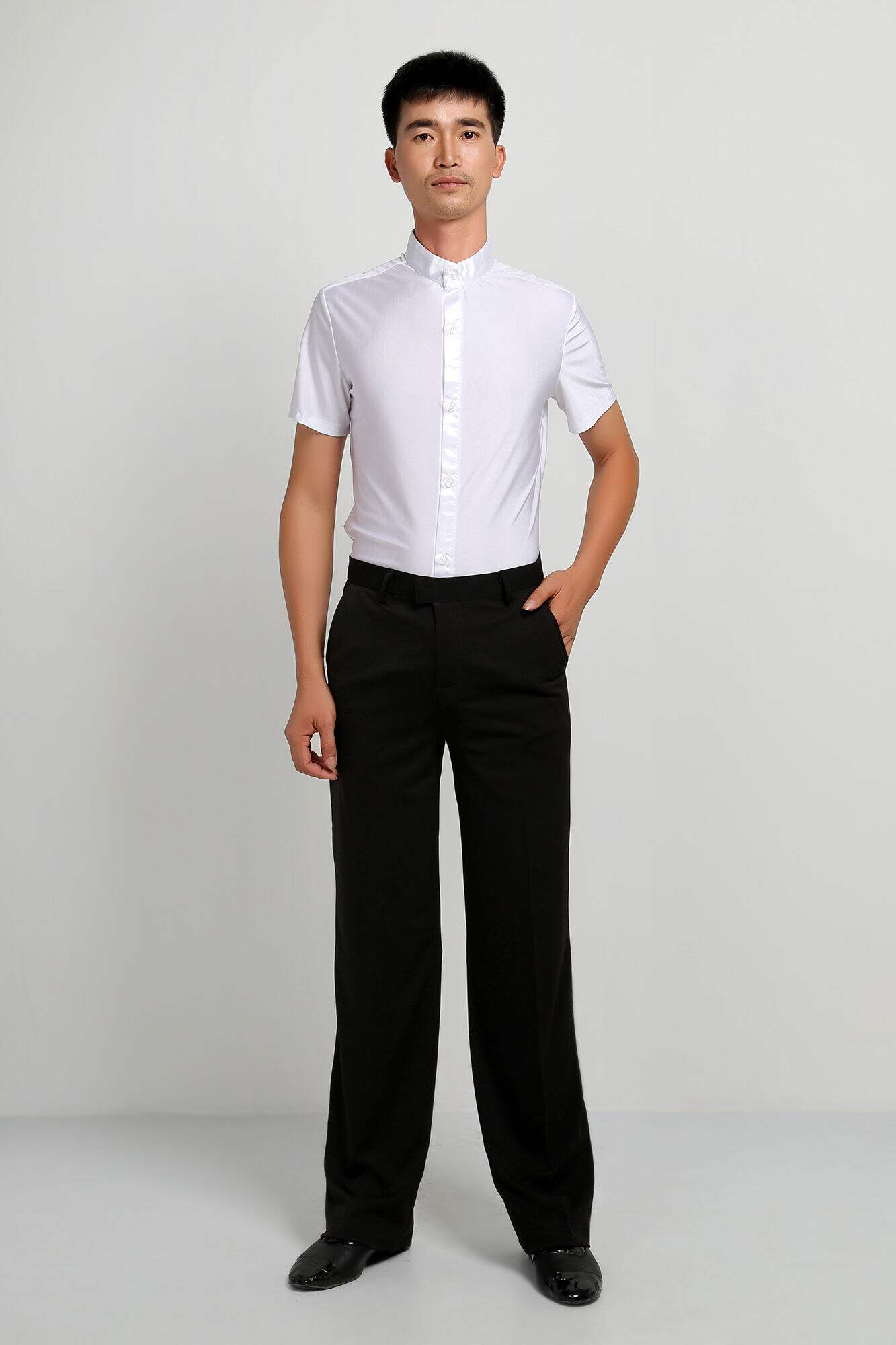 拉丁舞男士练功表演舞台演出演出服服装国标摩登拉丁舞练习套装