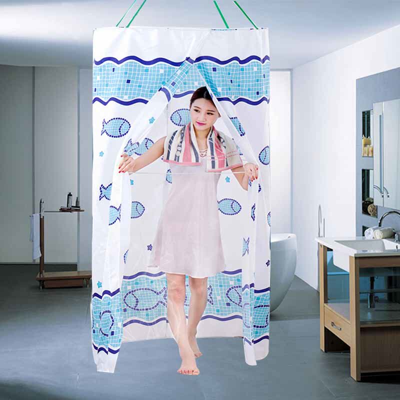 浴罩洗澡成人加厚保温保暖浴帐重叠门双拉链圆形加大防水防霉浴帘