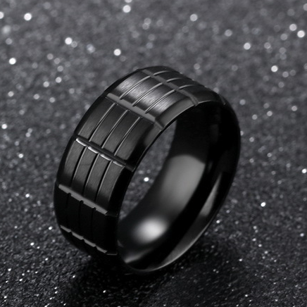 霸气黑色送礼刻字指环食指单身个性气质时尚戒指