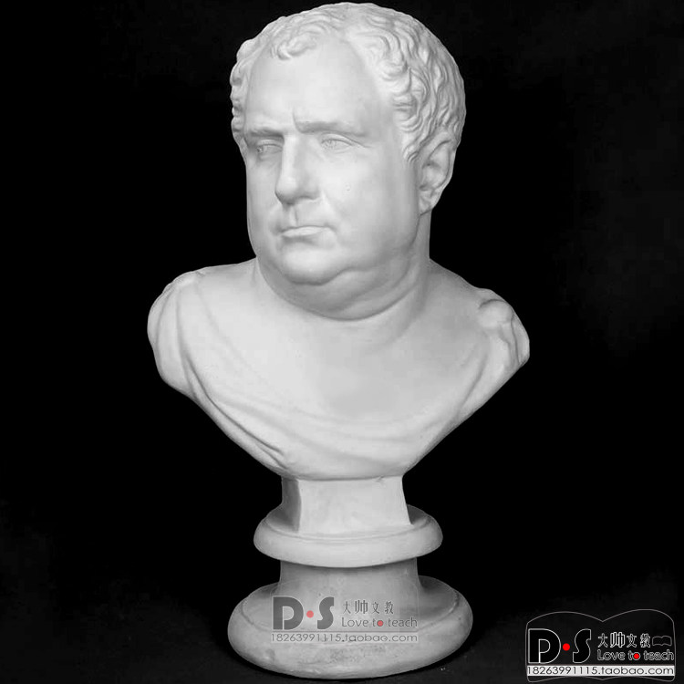罗马王石膏像 石膏头像 将军石膏像 美术静物 石膏教具 雕塑 摆件