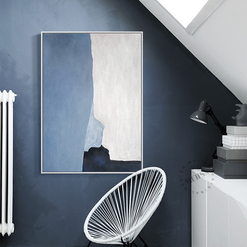 美森森蓝北欧客厅装饰画现代简约抽象卧室餐厅壁画现代装饰画