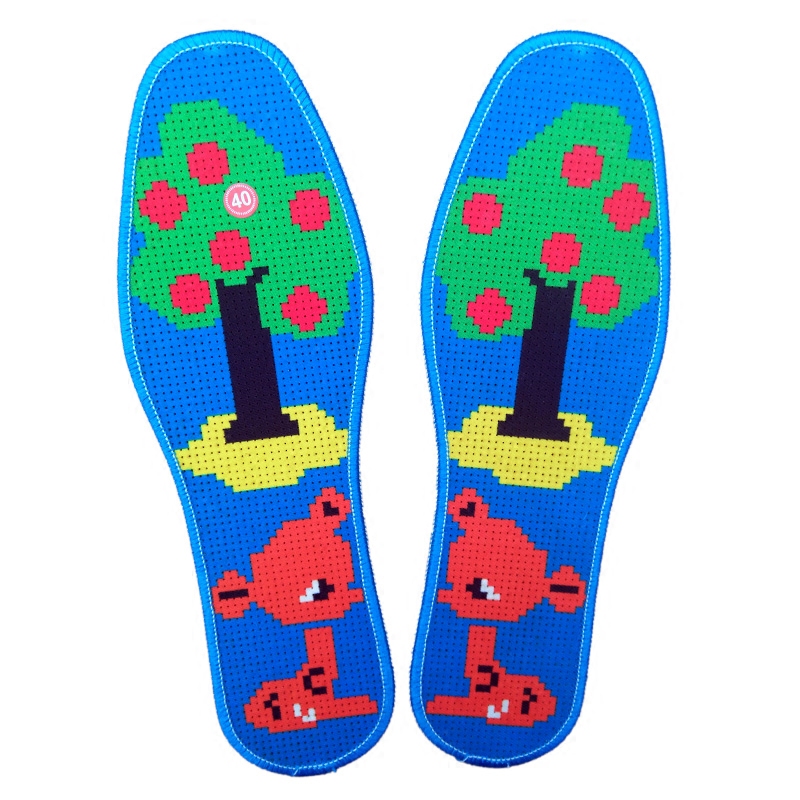 鞋垫十字绣纯棉针孔印花卡通动物图案手工刺绣鞋垫