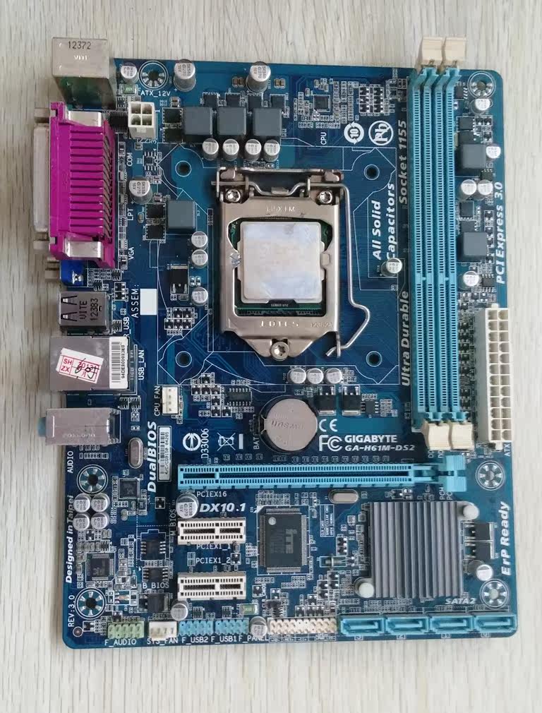 gigabyte技嘉h61m-ds2h61m-s1集成小板1155针性能稳定可冲主板