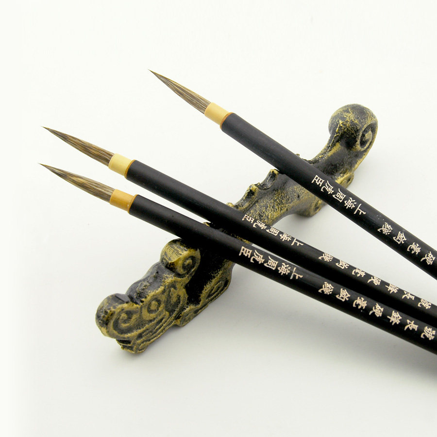 周虎臣毛笔长锋硬毫勾线笔工笔水彩画花鸟人物白描毛笔