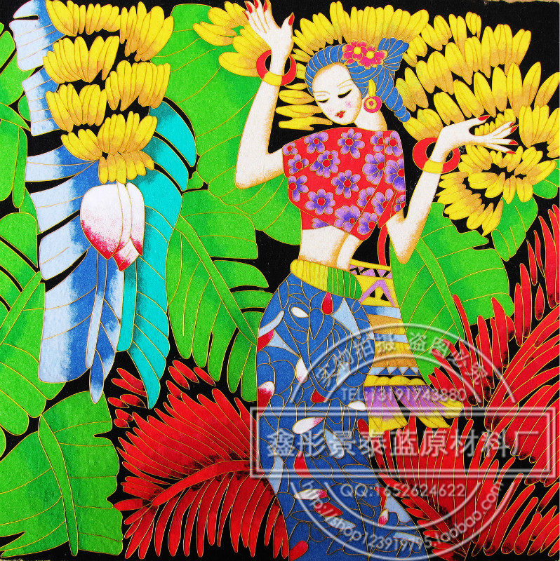 景泰蓝香蕉diy手工装饰画丝彩工艺金丝彩套装原材料现代装饰画