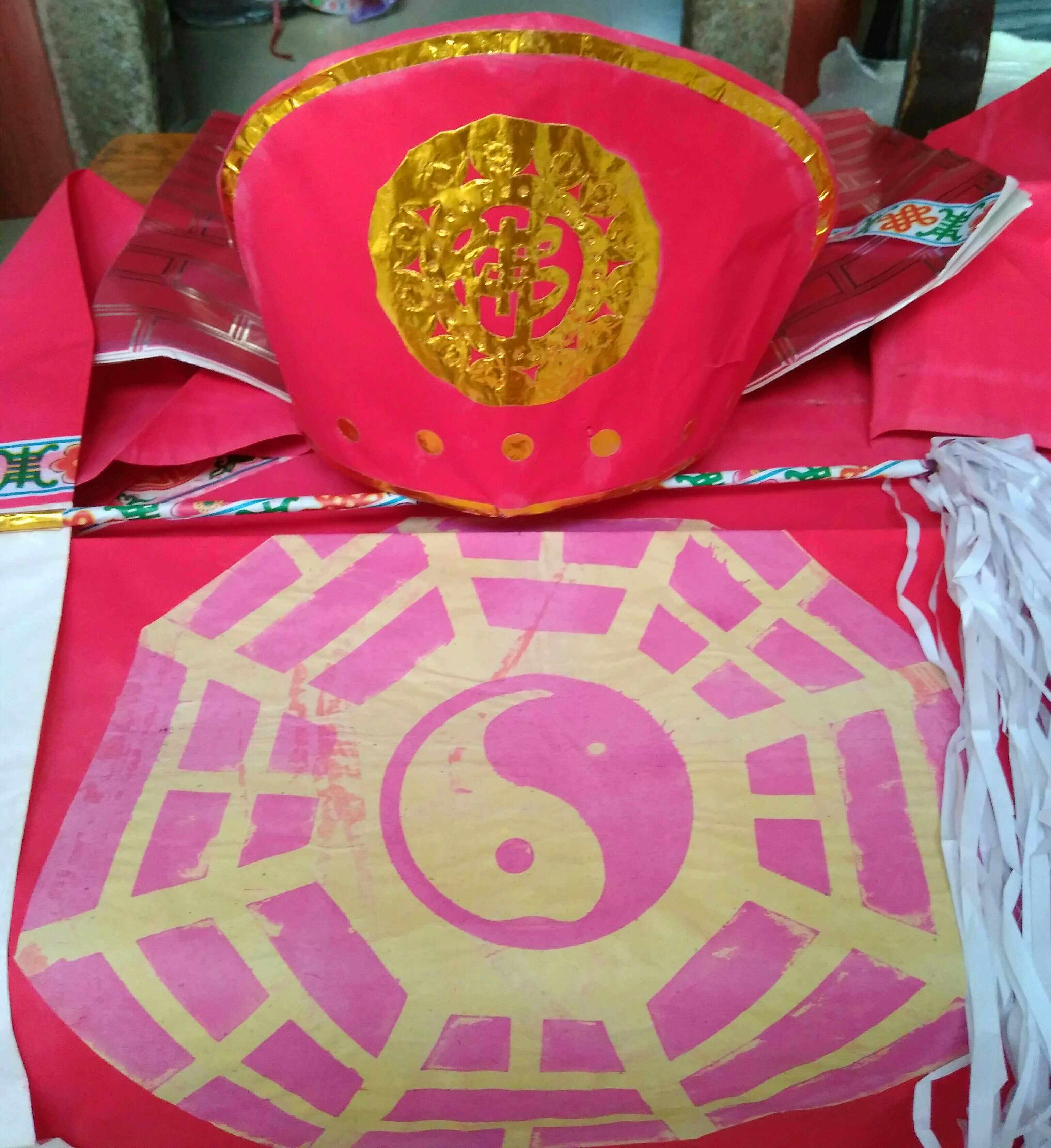 祖师潮汕敬神用品手工佛袍道袍八卦纸袍一套其他宗教工艺品