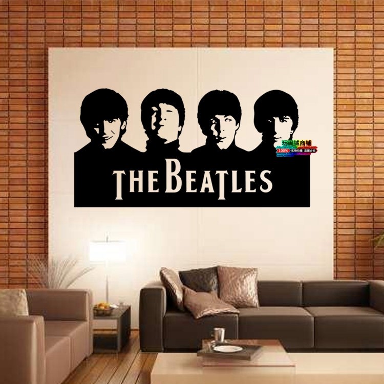 墙贴乐队thebeatles人物头像可移卧室客厅装饰软装墙贴