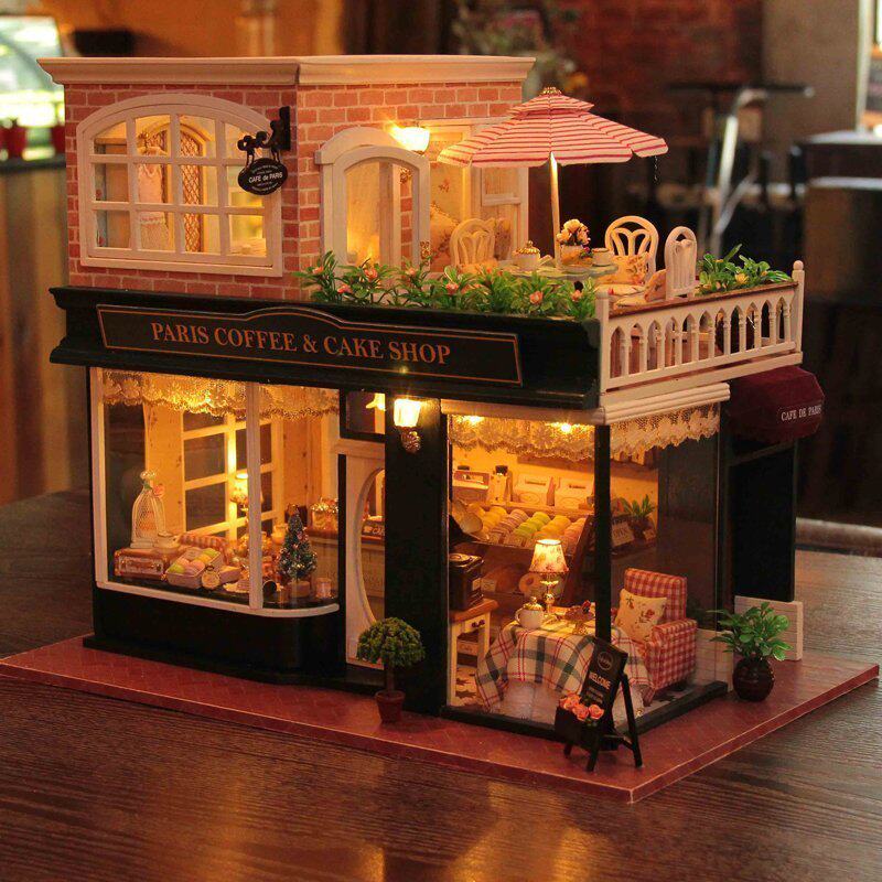 智趣屋diy小屋手工咖啡屋拼装房子模型别墅艺术建筑