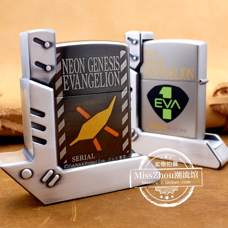 zippo日版限量1997年动漫eva新世纪福音战士初号机编号0300收藏_不
