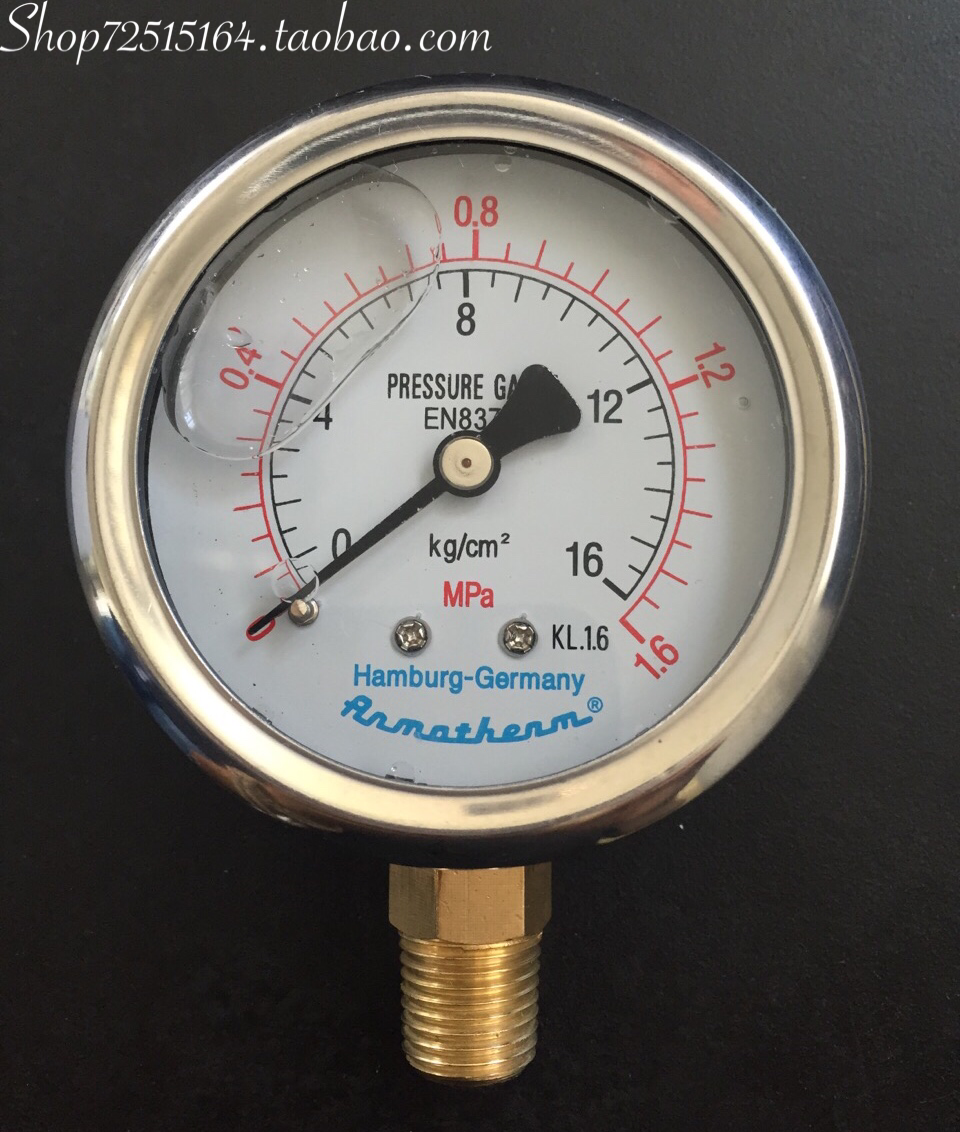 016mpa空压机打气气泵耐震压力表16公斤空气压缩机防震气压压力表