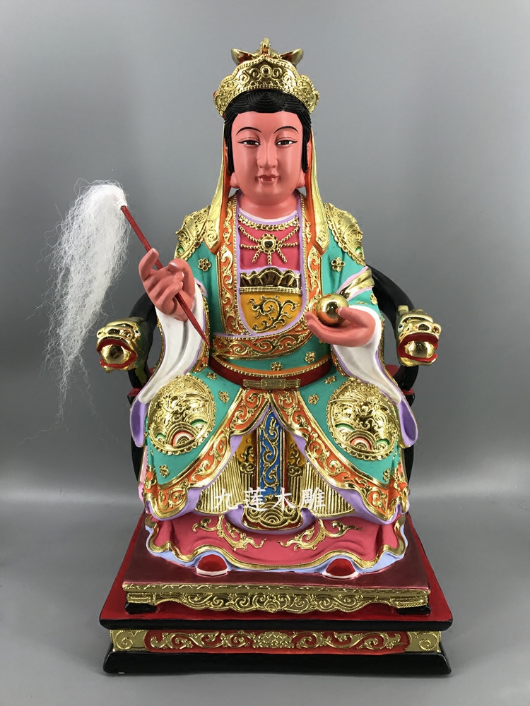 娘娘木雕地母神像地母元40公分樟木漆线九莲出品木雕