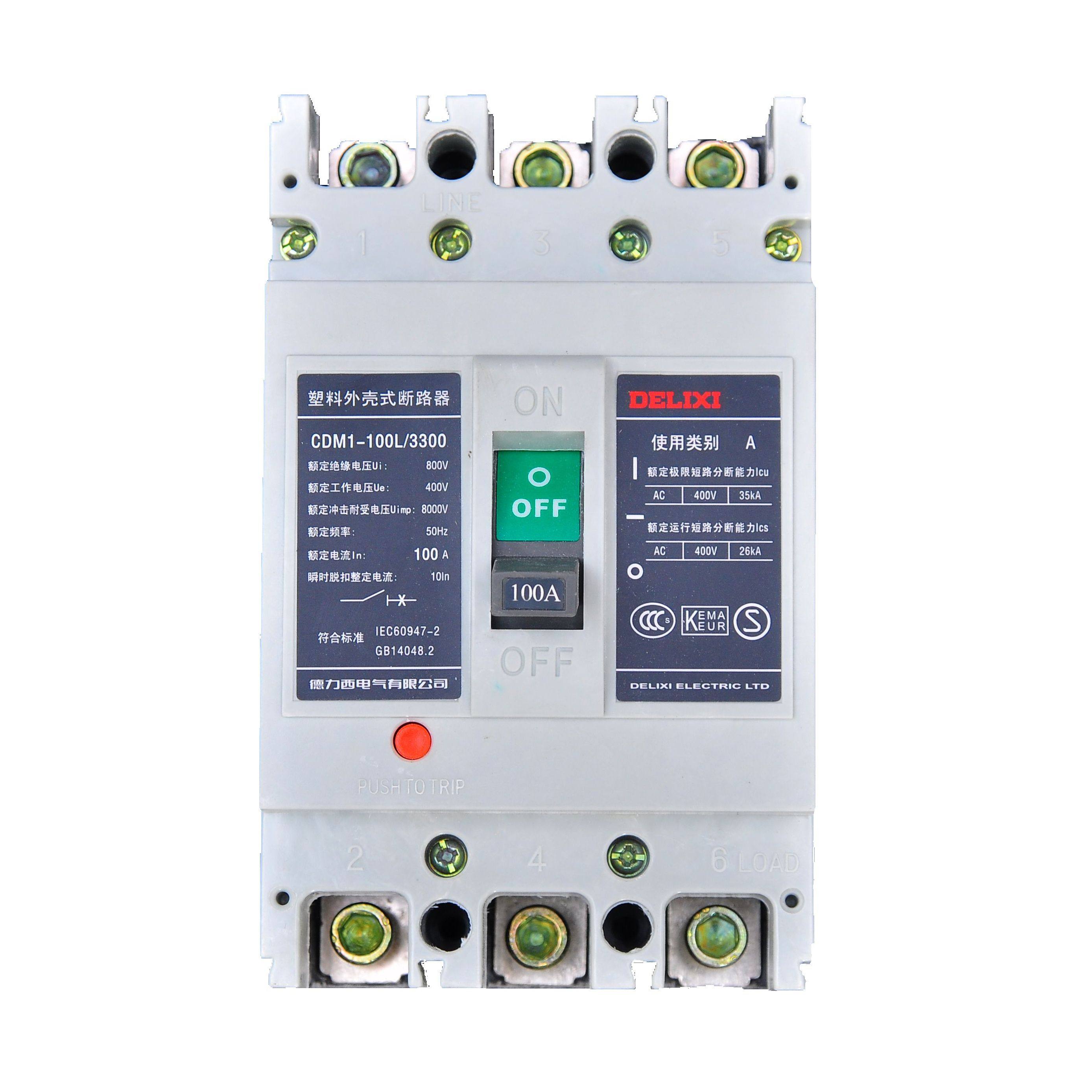 德力西空气开关cdm1100l330010a100a塑壳断路器空开空气开关