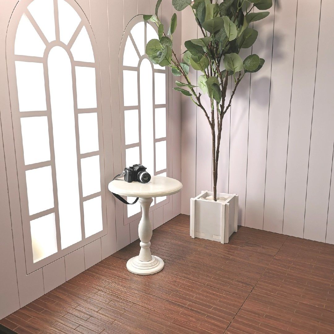 4分bjdsd娃娃屋场景拍摄道具背景墙双圆头落地bjd娃娃