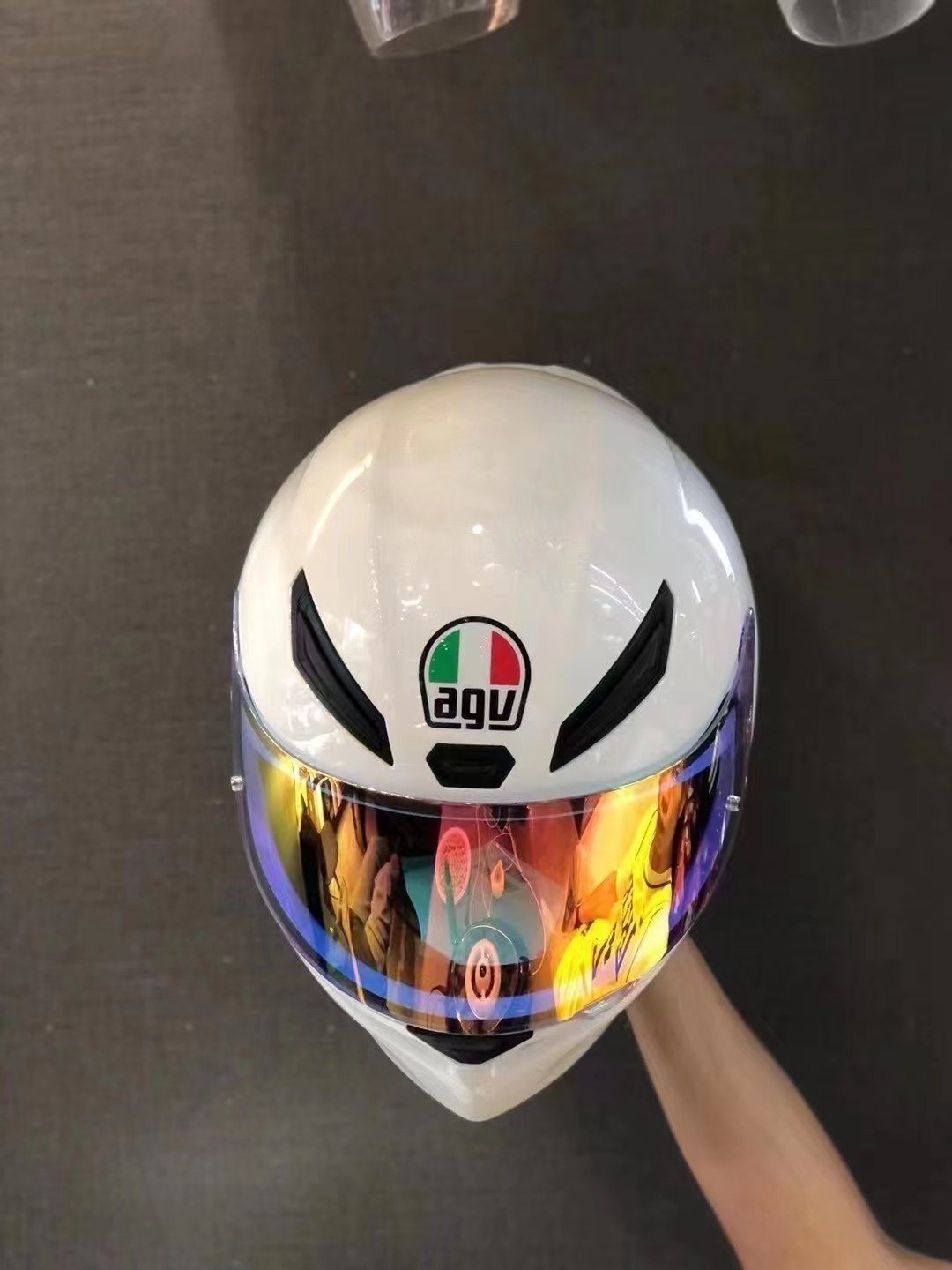 头盔agvk1摩托车赛车全盔覆盖四季机车摩旅电动车头盔