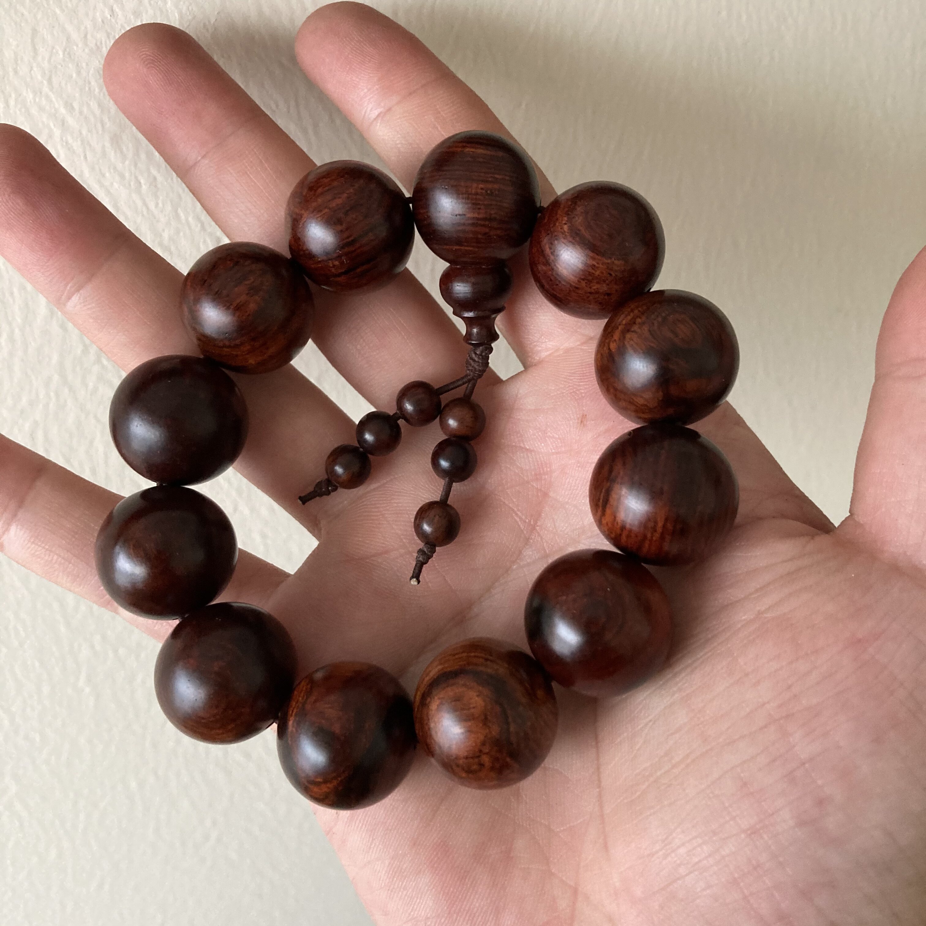 海南黄花梨紫油晶心野生老料海2.0手佛珠手串