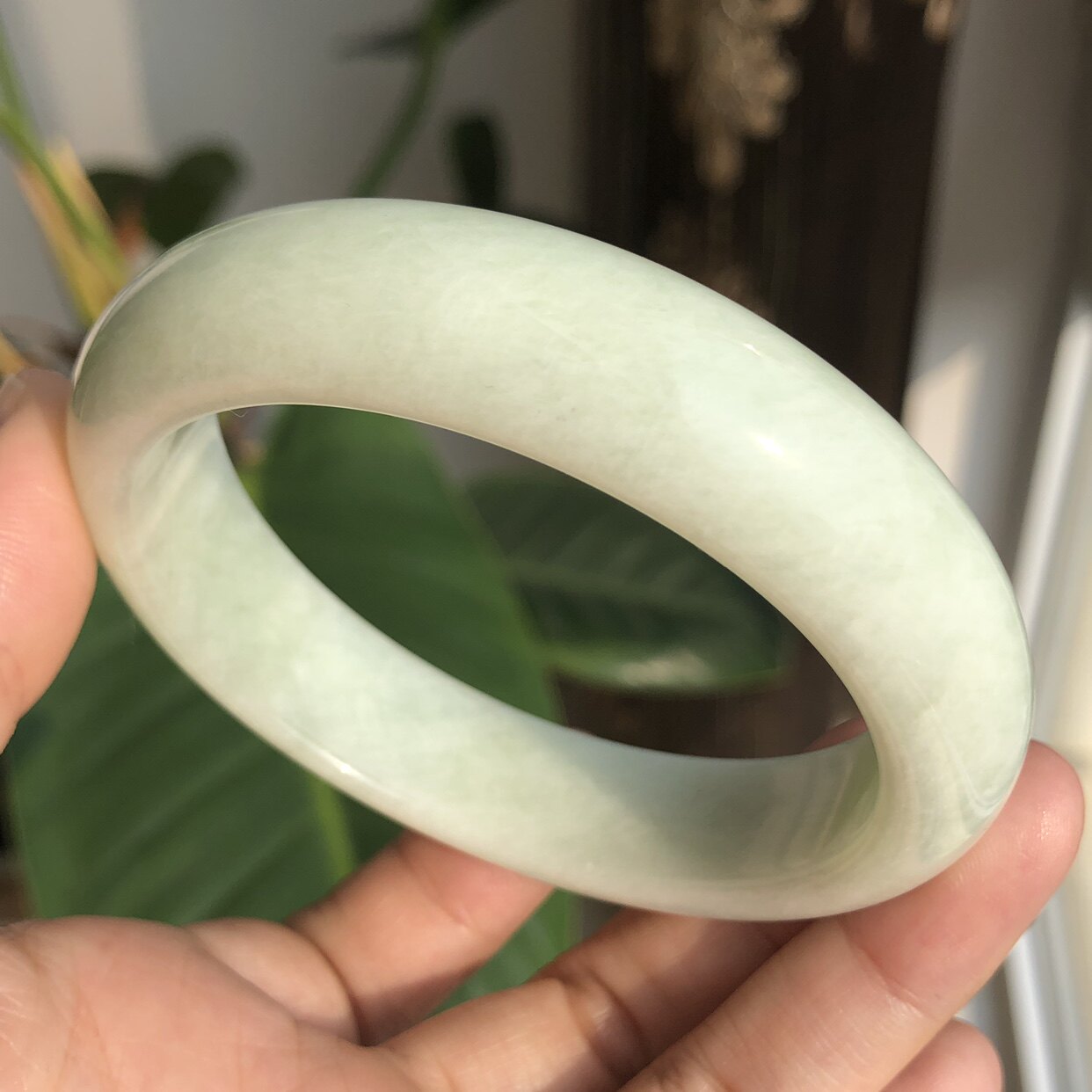 新品推荐天然岫玉白底油脂手镯口径保真女士手饰其他