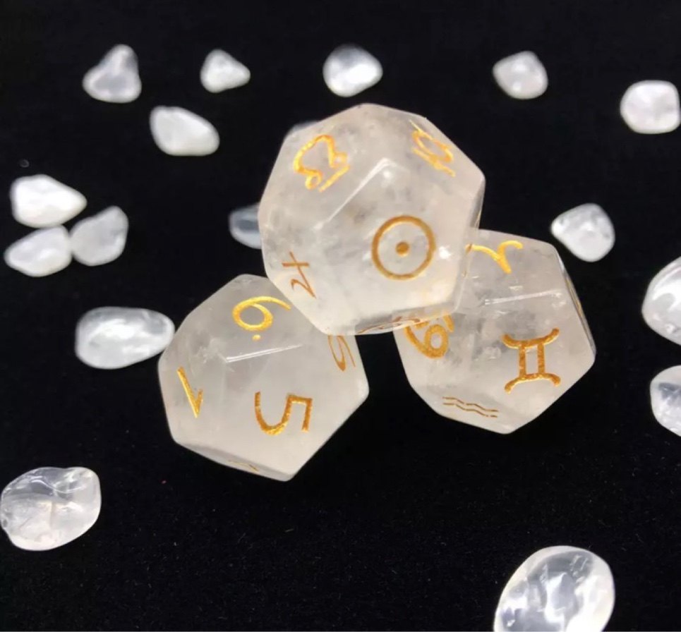 水晶白水晶紫水晶占星骰子桌游卡牌