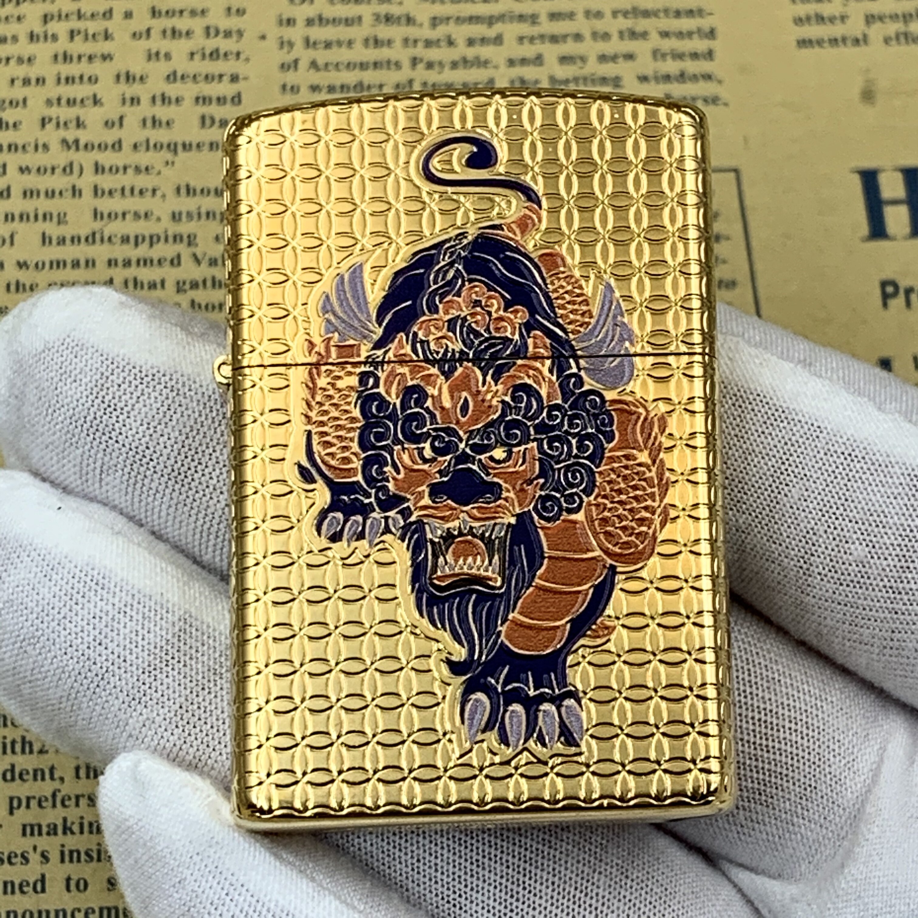 打火机佐罗新品招财貔貅镀金金色煤油招财进宝砂轮煤油打火机