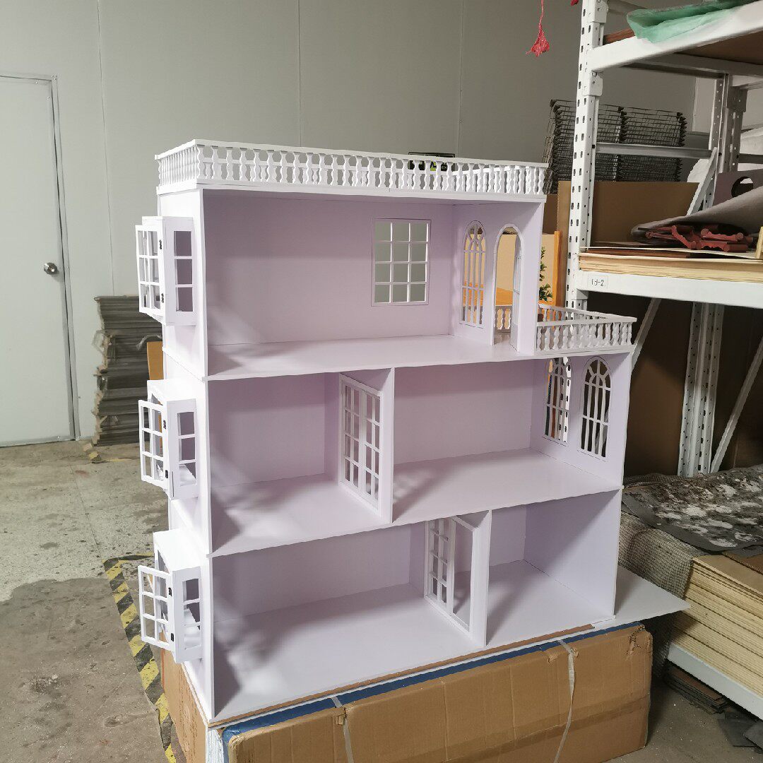 客订展示8分bjd娃娃屋三层迷你楼房模型拍摄bjd娃娃