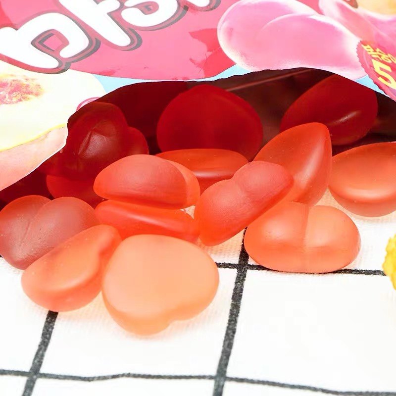 韩国进口好丽友桃子qq软糖66g袋装屁桃形状糖果