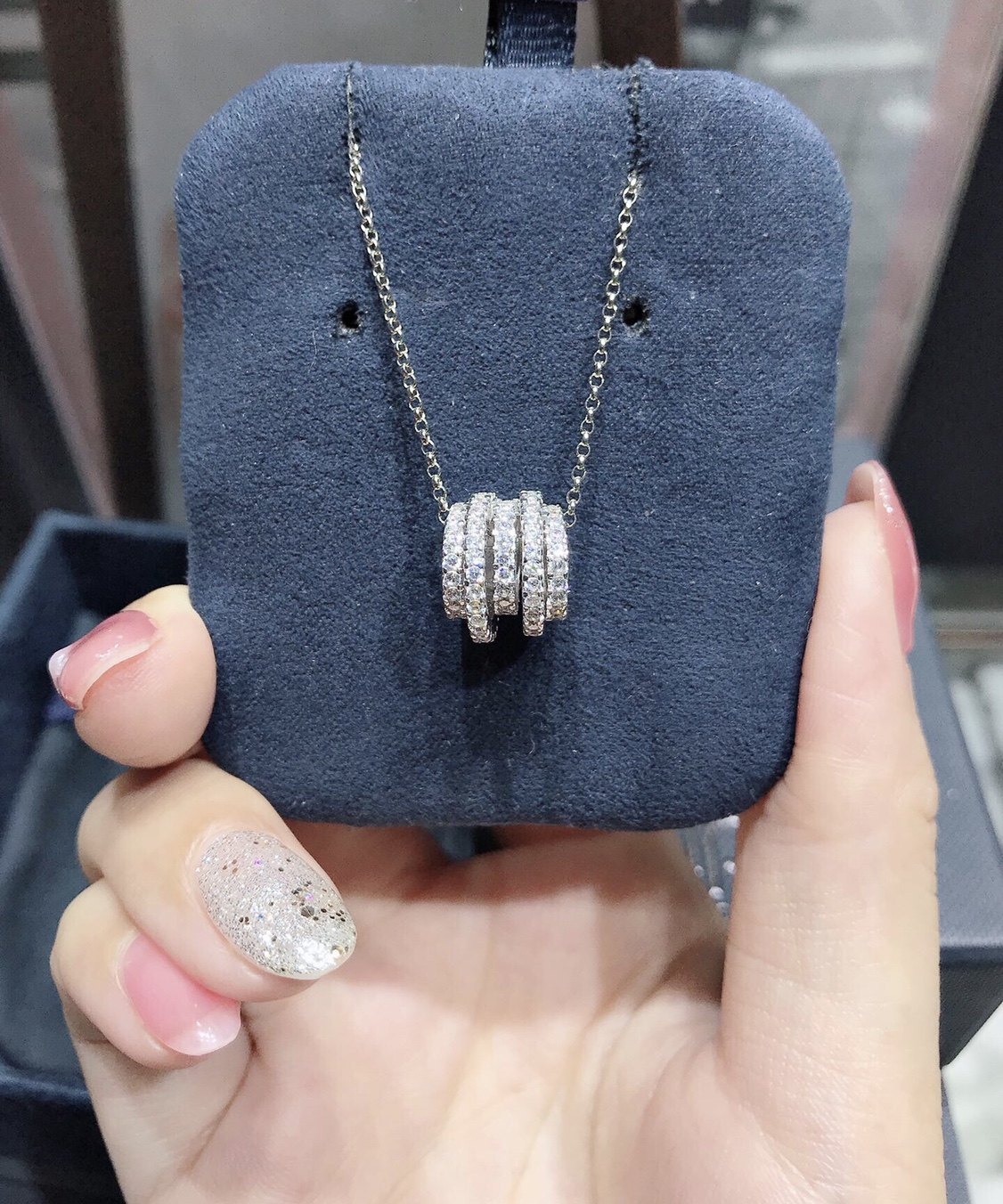 原厂moonapms925纯银多圈小蛮腰项链锁骨吊坠毛衣项链