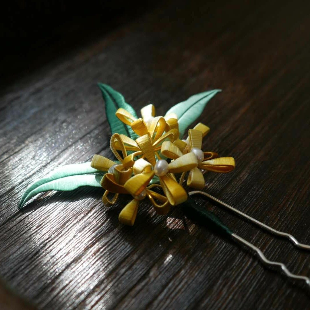 蜉蝣小居非遗缠花发簪桂花头饰汉服旗袍配饰其他diy饰品配件