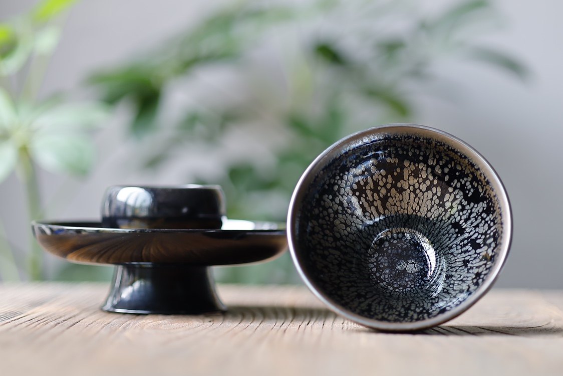 非遗传承人裴春元仿古油滴大束口建盏点茶茶杯