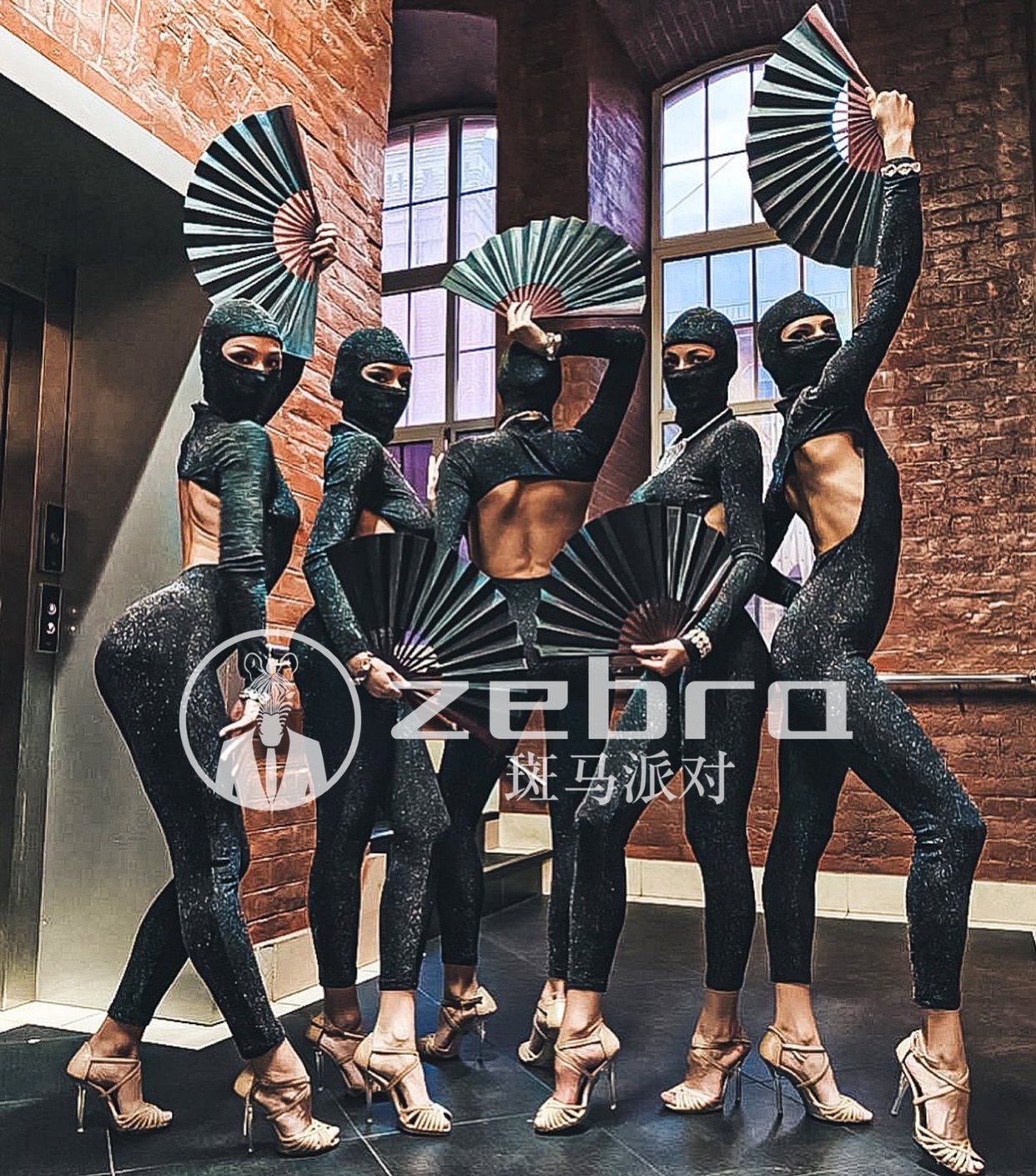 斑马派对蒙面悍匪金丝弹力紧身连体衣gogo性感民族服装