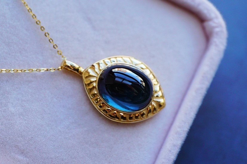 天然重金155x124mm尺寸镶嵌豪华大蓝金重金18k吊坠项坠