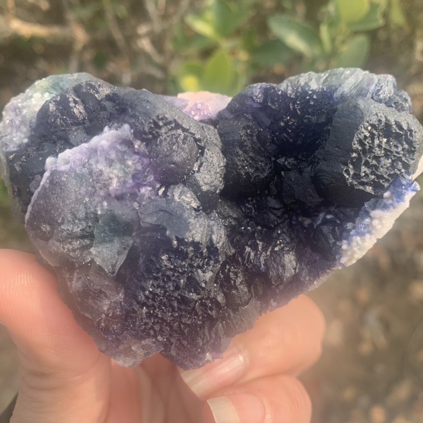 精品内蒙蓝莓萤石矿物晶体教学标本奇石石头摆件