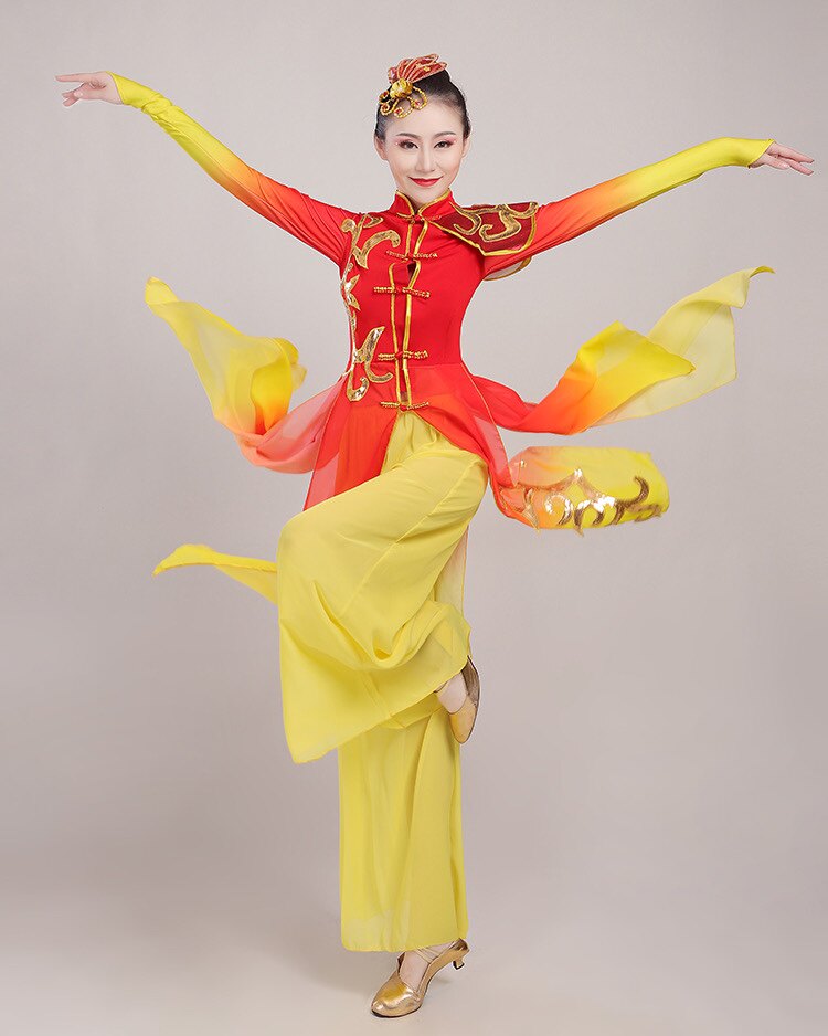 服装喜庆舞蹈打鼓锣鼓服中国风开场演出服鼓舞民族服装