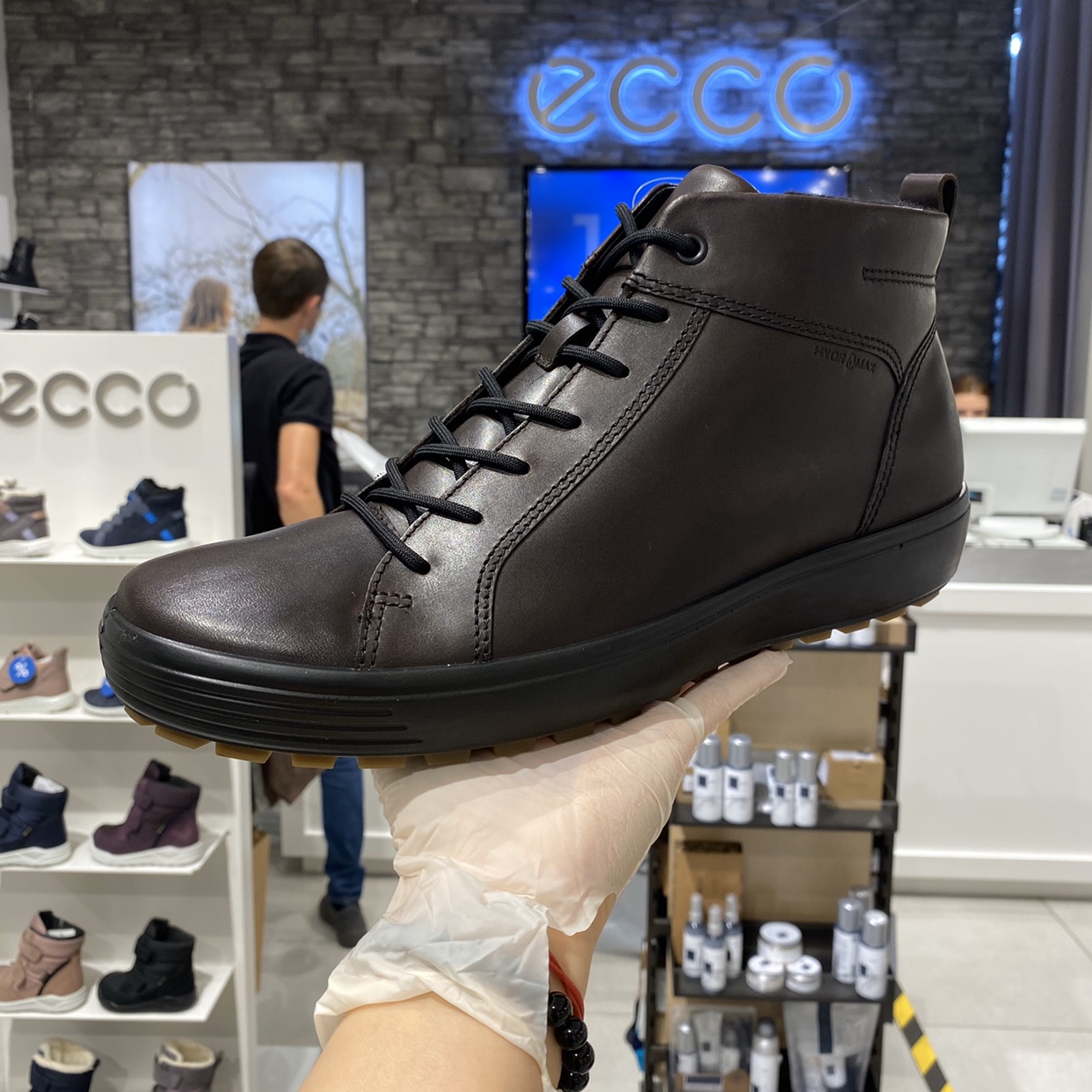 ecco爱步高帮鞋2021年秋季新款潮流休闲防滑鞋子高帮鞋