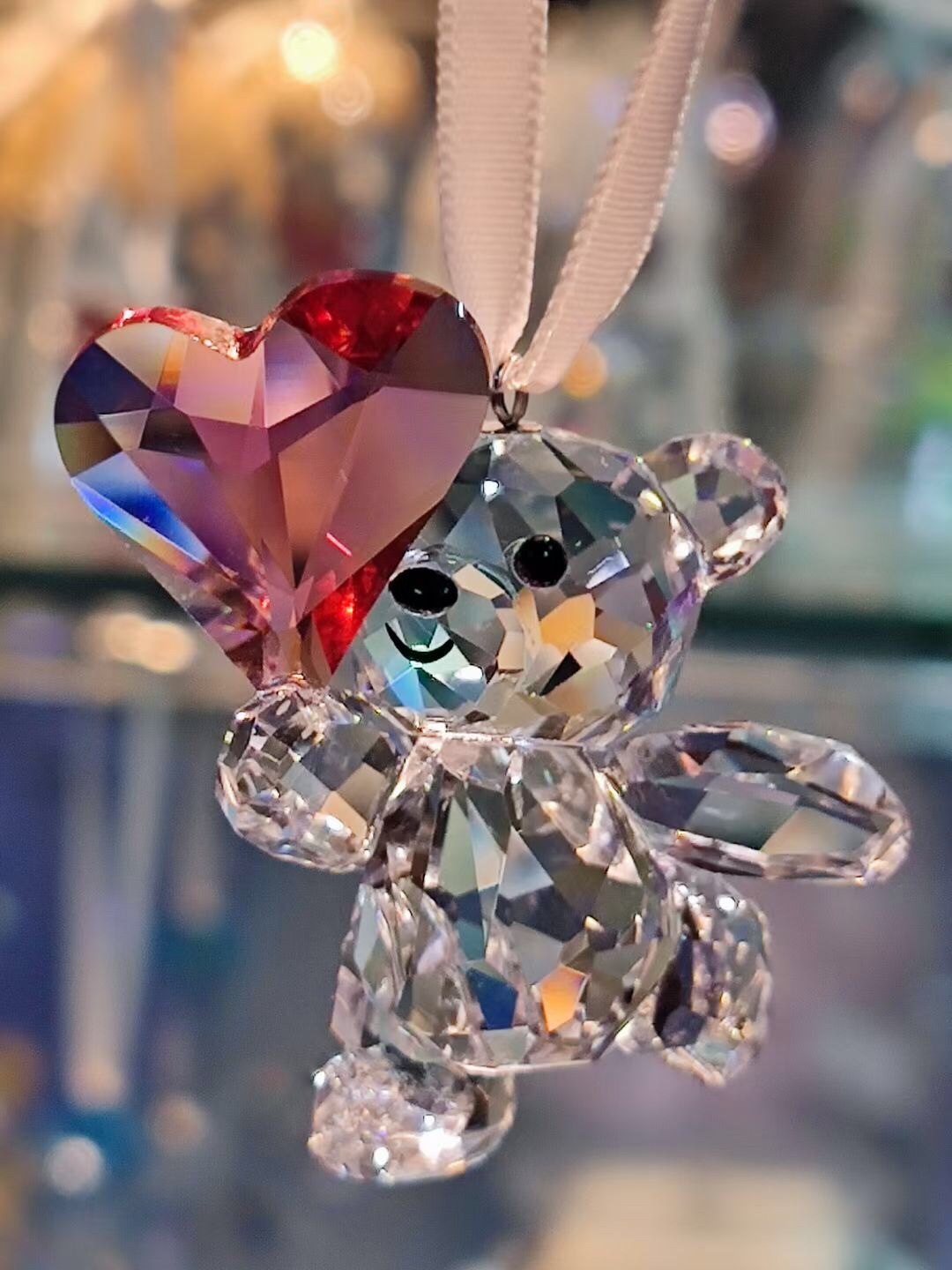 挂饰施华元素水晶气球小熊汽车挂件爱心车载车挂