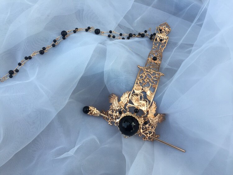 古风风发冠男发cos二哈他的白猫师尊墨燃发头饰发饰