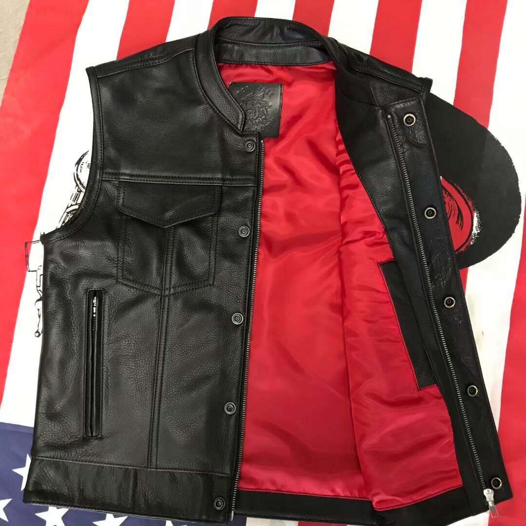 哈雷重机俱乐部马甲皮衣背心坎肩玛雅帮鳄蒙古背心