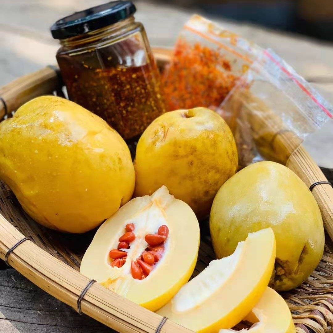 云南西双版纳泡腌木瓜水果特产网红腌制炖鸡小吃木瓜