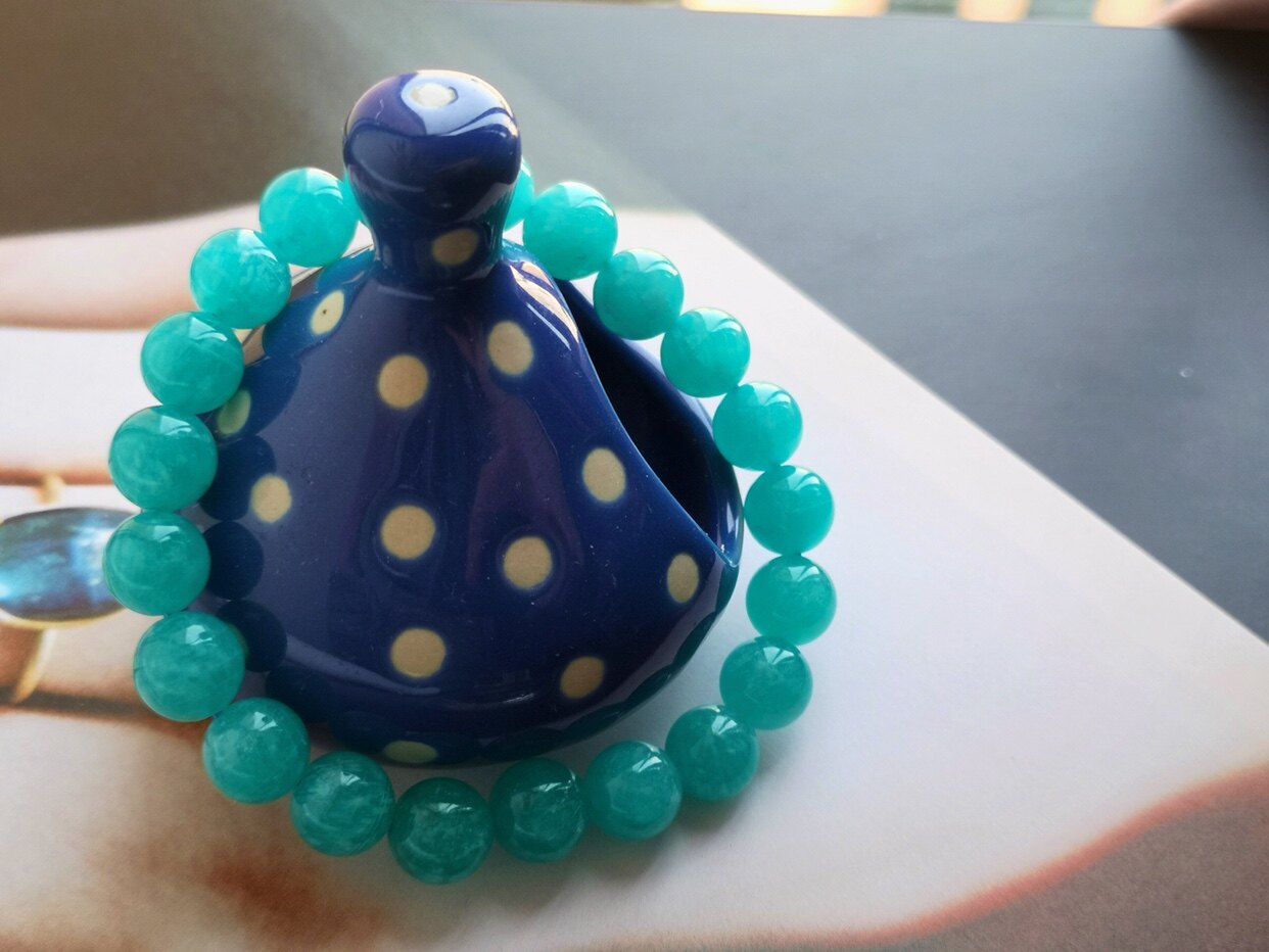 收藏就是莫桑比克老矿实拍珍品天河石手链对抗抑郁手链