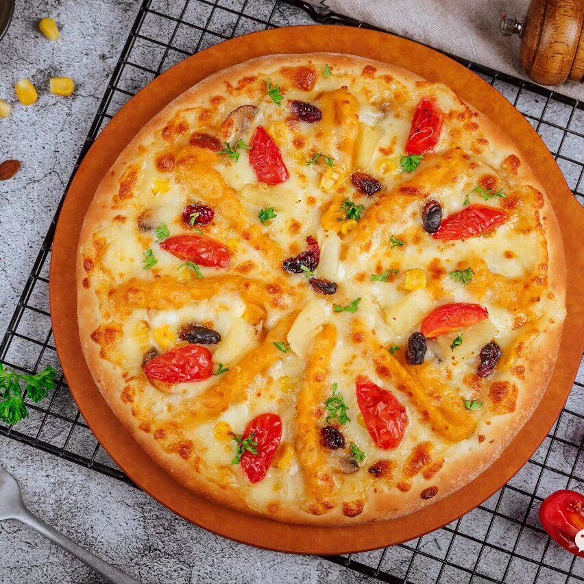 披萨虾仁9寸350克1袋半成品微波炉烤箱加热即食调酒器