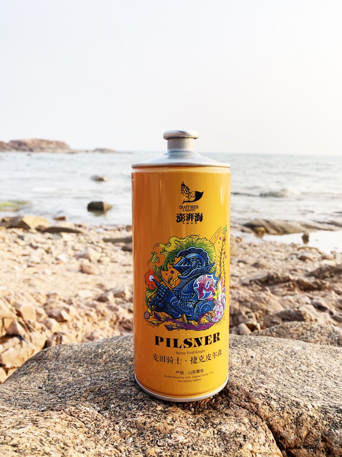 青岛崂滨澎湃海精酿啤酒1000ml易拉罐装礼盒麦金啤酒