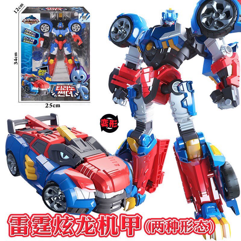 正品展高迷你特工工队雷霆炫龙机甲变形合体儿童机器人