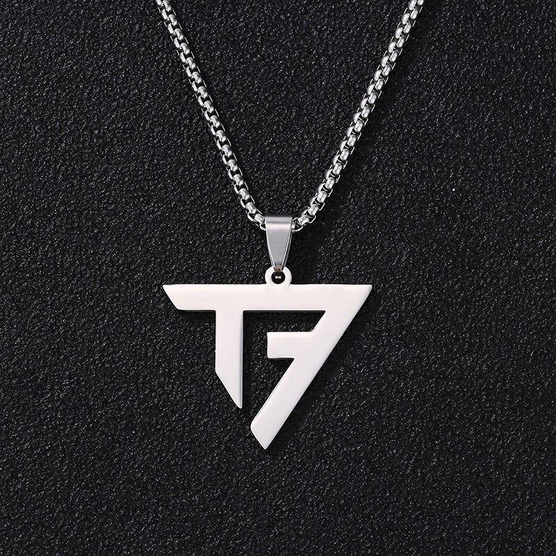 tfboys同款标志钛钢吊坠项链ins不掉掉色毛衣项坠