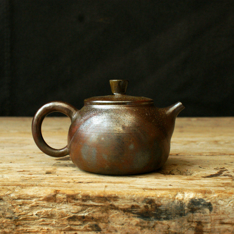 云南古法无釉柴烧自然落灰釉纯手工土陶粗陶茶壶