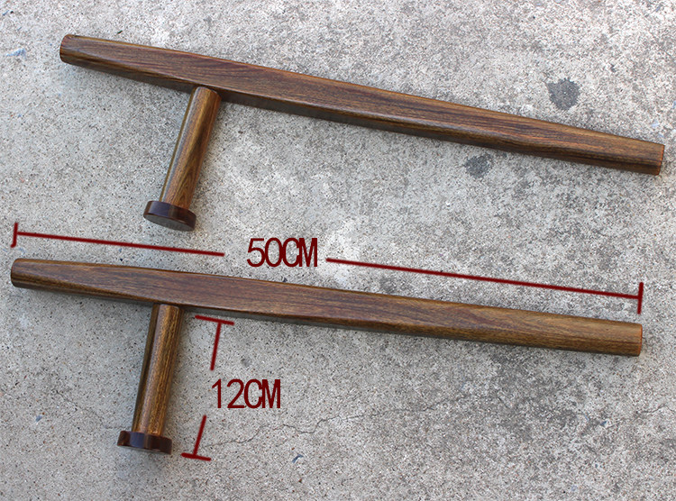 檀木高档拐绿红木短拐拐棍双拐冲绳古武专用t型棍