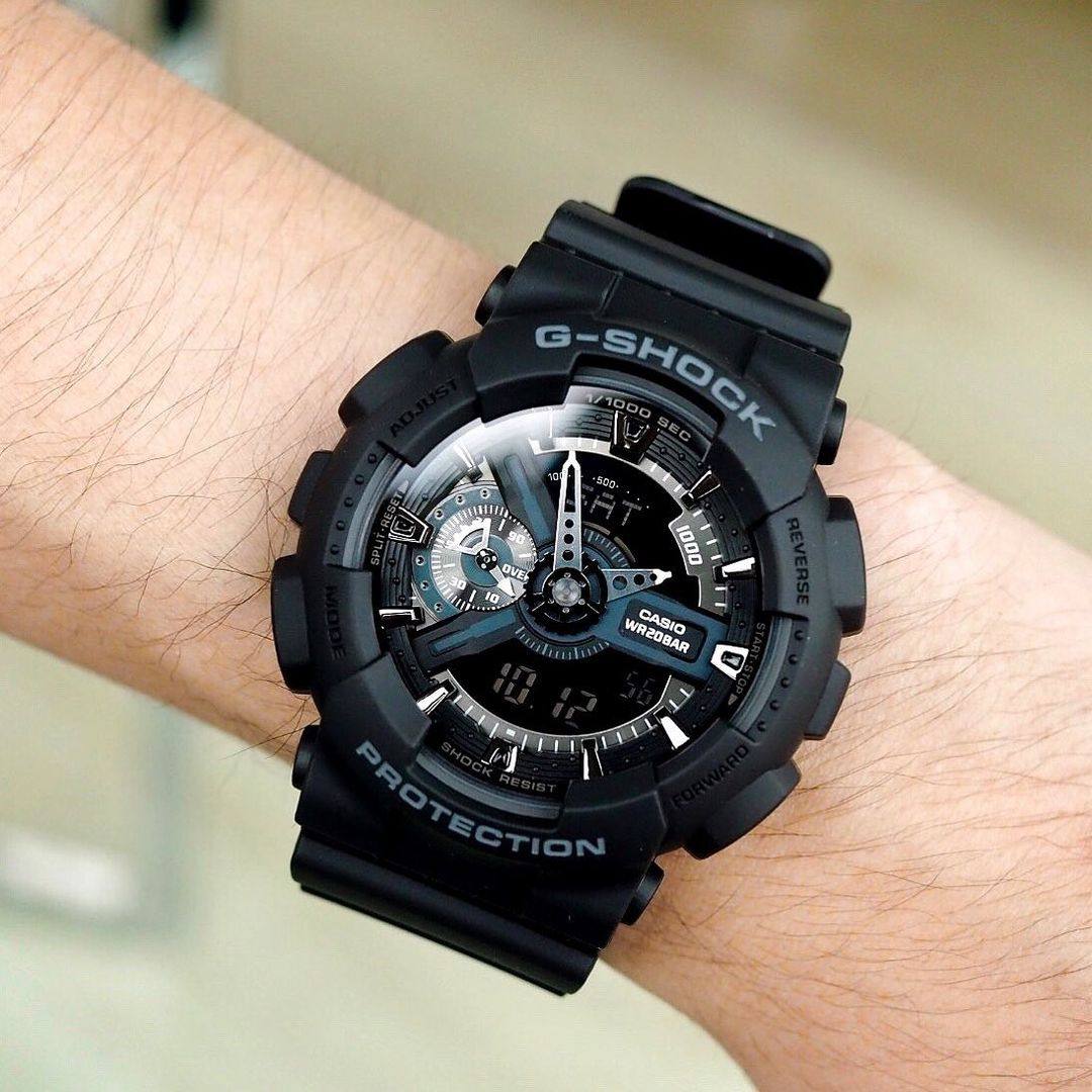 卡西欧手表gshock防水运动电子表黑武士ga1101blsgb日韩腕表