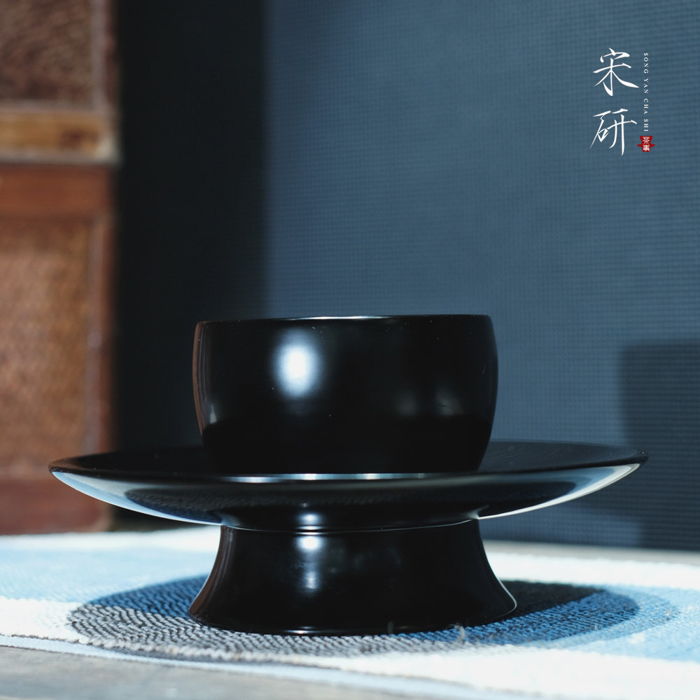 盏托仿宋点茶福州大漆盏木胎漆器杯托宋式朱漆茶托
