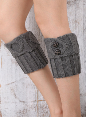 针织脚套女毛线保暖腿套翻口袜套