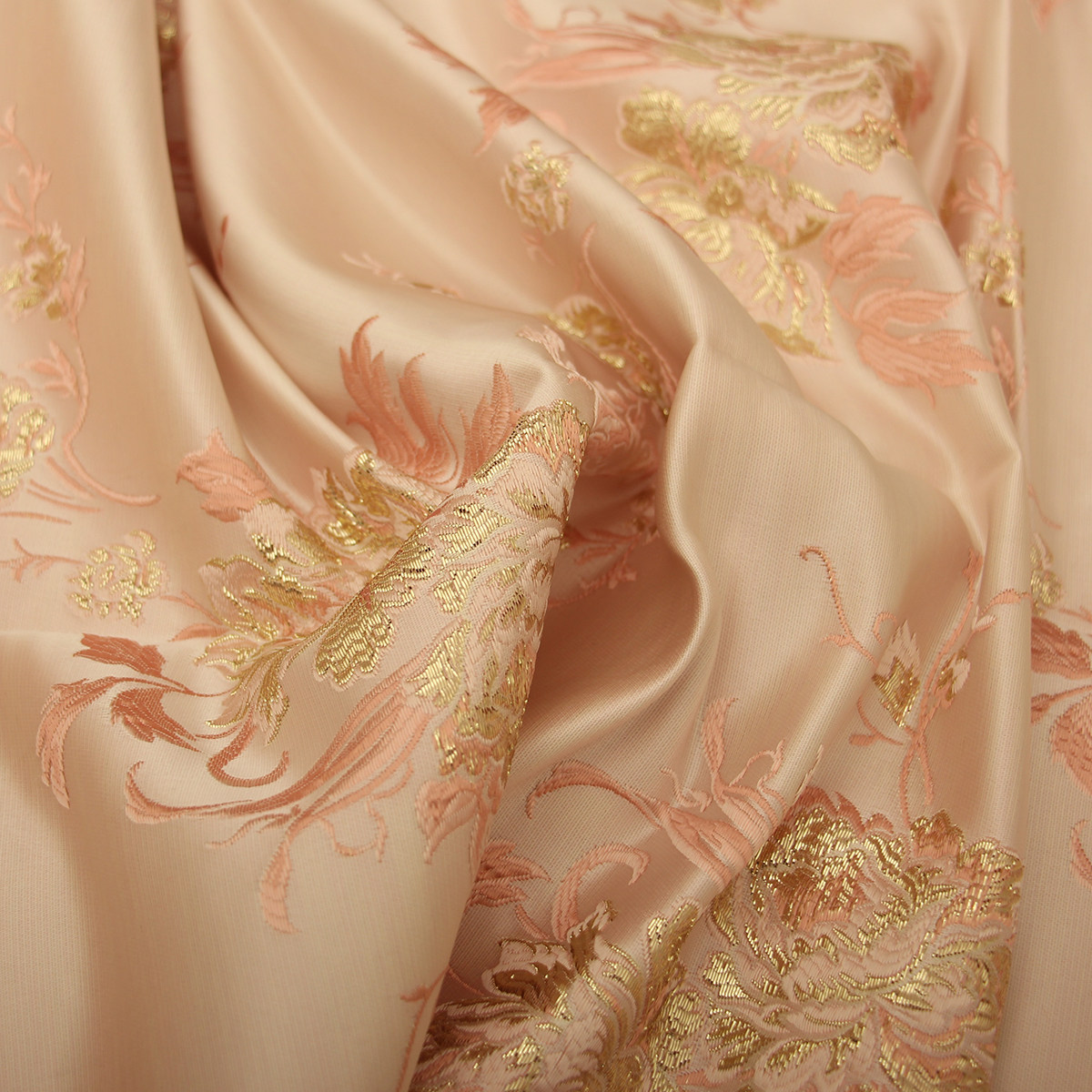 繁花似锦高档织锦缎提花面料国风金丝儿童连衣裙时装面料