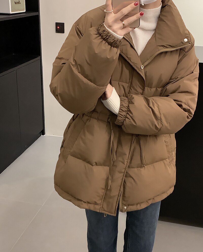 2022冬季新款韩版收立领小个子羽绒加厚厚外套女学生羽绒服