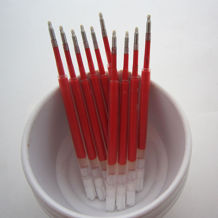 5中性笔芯老师红笔芯旋转通用笔芯红色