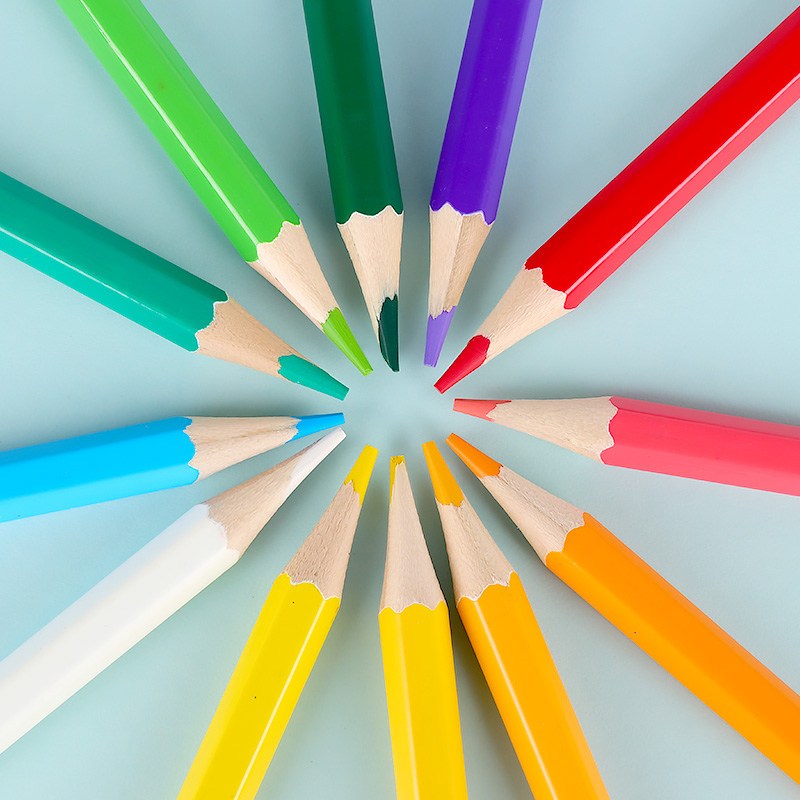 绘画迪士尼彩色铅笔儿童涂鸦涂色色笔套装美术笔类